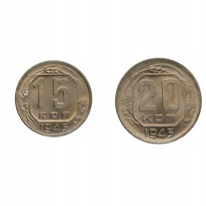 ZSRR - zestaw 15,20 kopiejek - 1943 r st. I