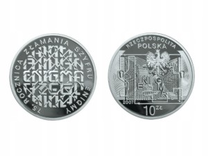 10 zł -75.Rocznica złamania szyfru Enigmy - 2007 r