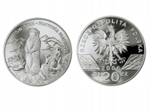 20 zł - Świstak (łac. Marmota marmota) - 2006 r