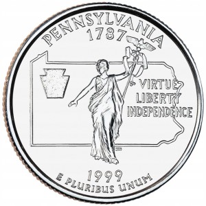 25 c Stany USA Pennsylvania State 1999 D nr 2
