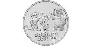 25 rubli Rosja Olimp. w Soczi maskotki 2012
