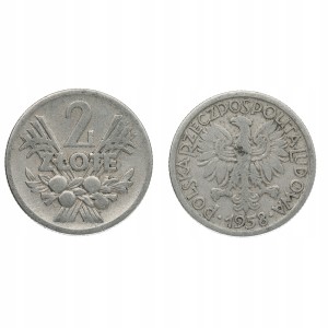 2 złote obiegowe Jagody - 1958 r