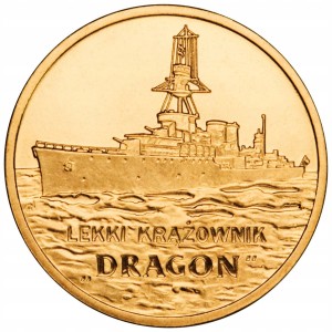 2 zł - Polskie okręty: Lekki krążownik „Dragon” 2012 r