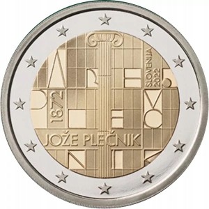 Słowenia - 2 Euro - Joze Plecnik - 2022