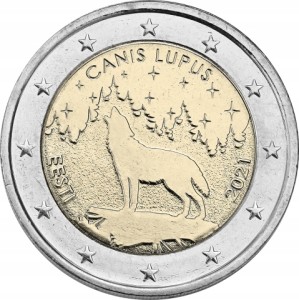 Estonia 2 Euro - Wilk - Canis lupus - 2021