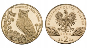 2 zł - Zwierzęta świata: Puchacz - 2005