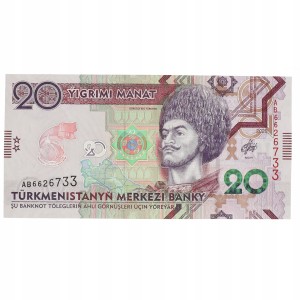Turkmenistan - 20 manatów 2020 TBB# 237 , UNC