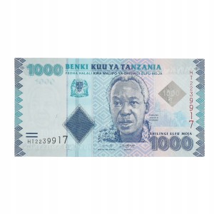Tanzania - 1000 szylingów - 2019 , P- 41c, UNC
