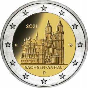 Niemcy 2 Euro Saksonia Sachsen-Anhalt komplet 2021
