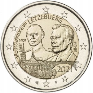 Luksemburg 2 Euro Urodziny Jeana relief 2021