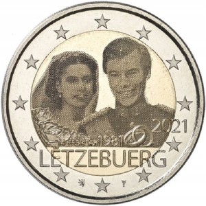 Luksemburg 2 Euro Ślub Henrego foto 2021