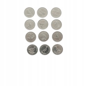 Turcja Ptaki Anatolii - zestaw 12 x 1 lira 2020