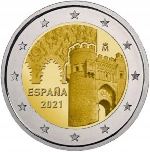 Hiszpania- 2 Euro - Stare miasto w Toledo - 2021