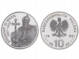 10 zł Zygmunt III Waza PÓŁPOSTAĆ -1998
