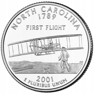 25 c Stany USA North Carolina State 2001 D nr 12