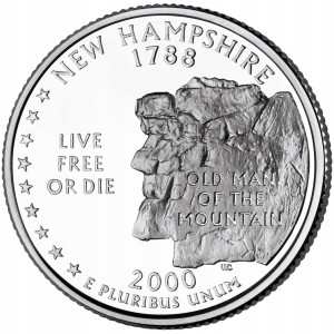 25 c Stany USA New Hampshire State 2000 D nr 9