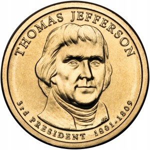 1 $ Prezydenci USA Thomas Jefferson 2007 P nr 3