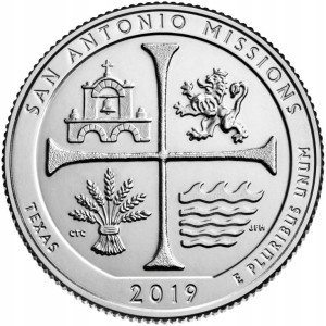 25 c Parki USA San Antonio Missions 2019 D nr 49
