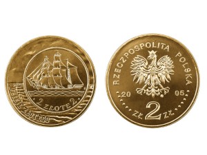 2 zł - Dzieje złotego Żaglowiec 2005 r