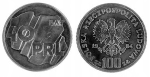 100 zł 40. lat PRL - 1984