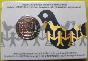 Litwa- 2 Euro Festiwal Pieśni i Tań 2018 COIN CARD