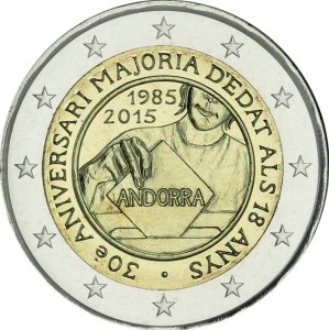 Andora - 2 Euro 30-lat Cenzusu Wyborczego - 2015