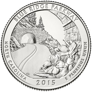 25 c Parki USA Blue Ridge Parkway Quarter 2015 P