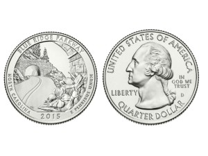 25 c Parki USA Blue Ridge Parkway Quarter 2015 D
