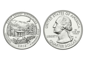 25 c Parki USA Great Smoky Mountains 2014 D